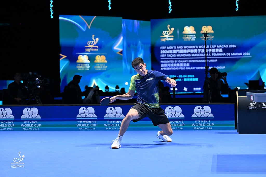Horacio Cifuentes durante la Copa del Mundo de tenis de mesa en Macao